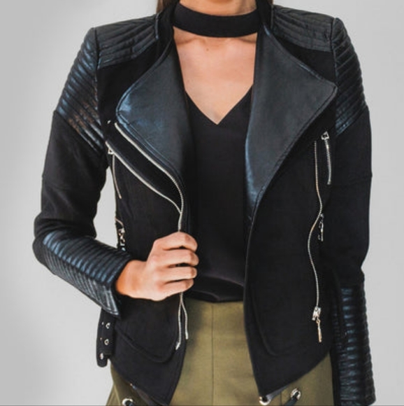Ivory & Chain Bonita Biker Jacket Olive - Picture 4 of 12
